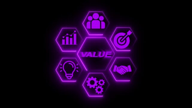 Business value growth idea on the transparent background. Finance, profit increase, and added value strategy for business development and success. value growth concept. 4k video footages.
