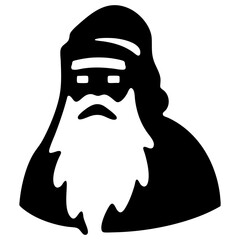 Upset Santa Claus Solid Icon