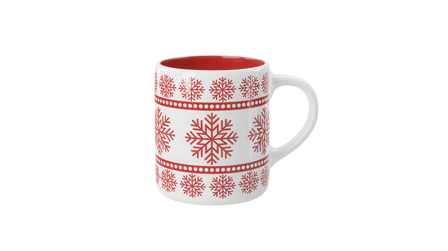 Festive red snowflake mug brings cozy holiday cheer and warm winter drinks for cherished seasonal moments and joyful celebrations