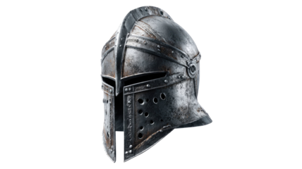A detailed cosplay helmet showcasing creative costume craftsmanship and fantasy character armor style photography on white background