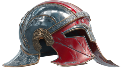 A detailed cosplay helmet showcasing creative costume craftsmanship and fantasy character armor style photography on white background