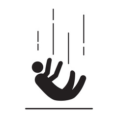 Falling people icon vector template