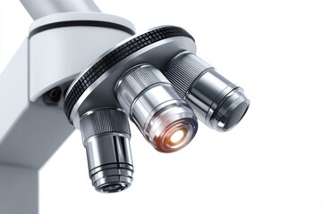 Microscopic Exploration: Close-up of a modern microscope, showcasing its precision engineering and advanced optical lenses