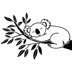 Koala sleeping on a branch