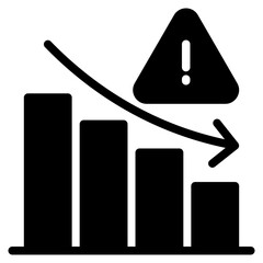 Decrease risk  icon glyph style vector illustration