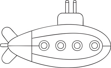 Fototapeta premium a submarine is shown in a simple line drawing style