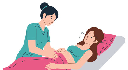 Medical Professional Providing Support to Expectant Mother During Pregnancy Checkup