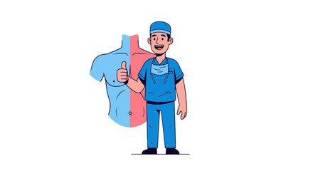 Medical Professional Approves Body Anatomy Vector Illustration For Healthcare Advertising Purposes