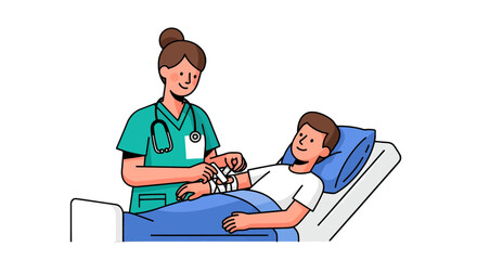 Medical Professional Attending To Patient, Healthcare, Medical Assistance And Recovery