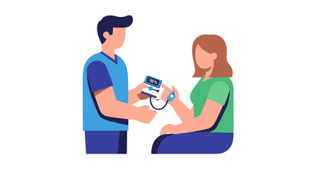 Medical Professional Checking Patient's Oxygen Levels And Vital Signs, Health Check