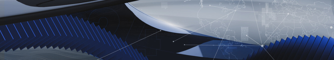 Abstract World Economy, Business, Politic, Panoramic Cubes Background Design