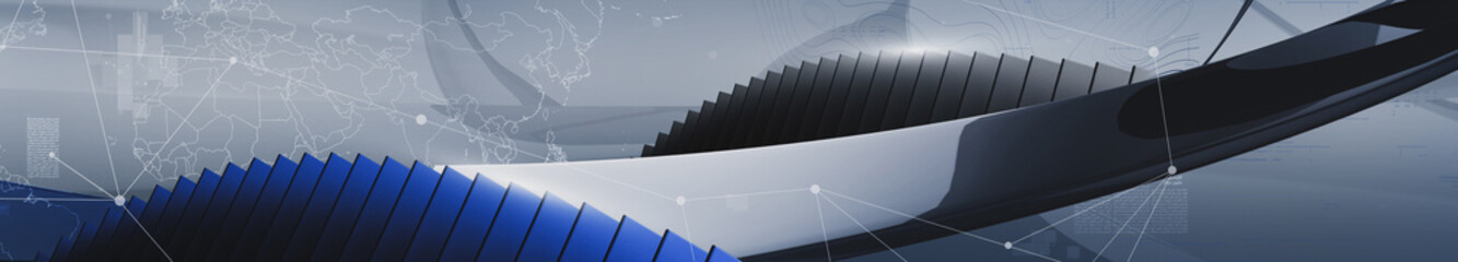 Abstract World Economy, Business, Politic, Panoramic Cubes Background Design