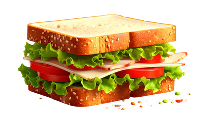 Classic sandwich lettuce, tomato, cheese, and sliced meat inside