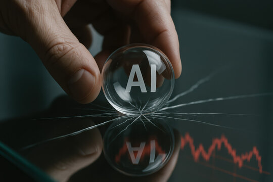 Abstract concept artificial intelligence impact on finance and data analysis influencing strategy and market dynamics