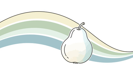Minimalist Pear Design with Fluid Lines and Gradient Background Illustration