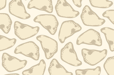 Background with dumplings, food pattern.