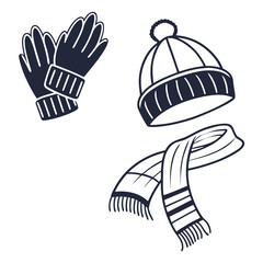 Winter accessories set with hat, scarf and gloves