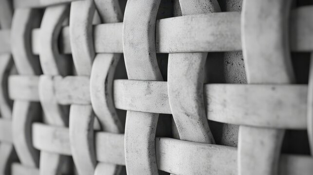 Close up view of interwoven interlocking modular design