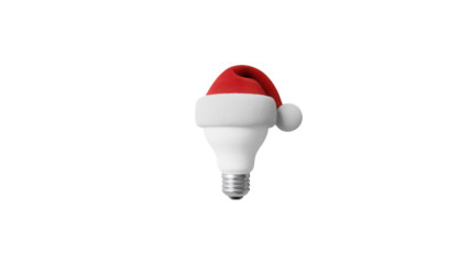 Brighten your holiday season with this fun lightbulb wearing a Santa hat, a quirky festive design for your creative Christmas projects and modern celebrations