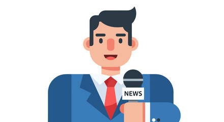 News Reporter Presenting Facts And Information With A Microphone In Hand