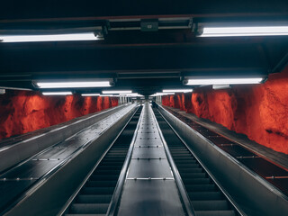 Escalator at the metro station
