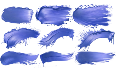set of paint stroke smear on transparent background