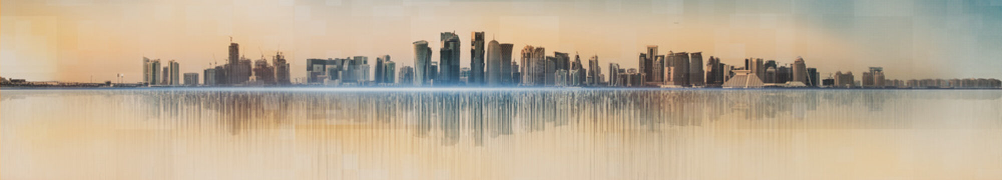 Abstract panoramic doha view, concept background