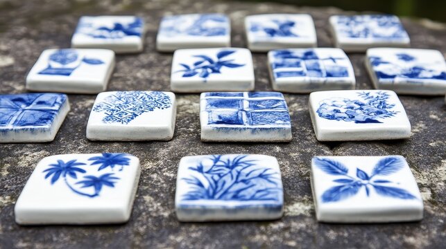 Fragmented Ceramic Tiles Displaying Global Trade Route Designs