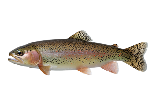 Rainbow Trout Fish isolated on a transparent background