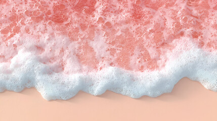 Fototapeta premium A serene view of pink ocean waves gently washing over a sandy beach. Ideal for relaxation and nature themes.
