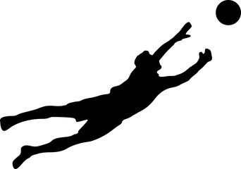 silhouette of a goalkeeper eps3