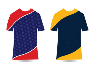 Modern Sports T-Shirt Design Template, Abstract Colorful Jersey Mockup
