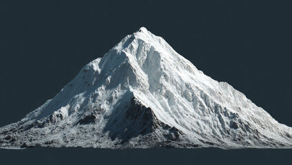 Obraz premium Majestic snowcapped mountain peak against a dark, moody sky