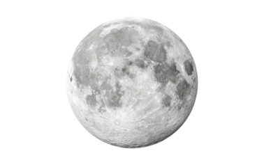 Full Moon Surface Texture isolated on a transparent background