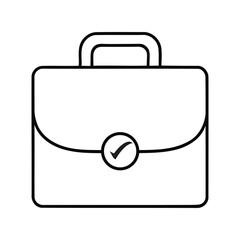 Minimal outline briefcase icon. business career management, corporate success & symbolizing professional work