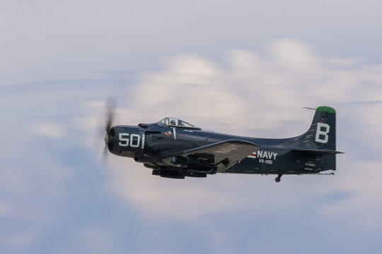 Douglas AD-1 Skyraider Navy Attack Aircraft in Flight