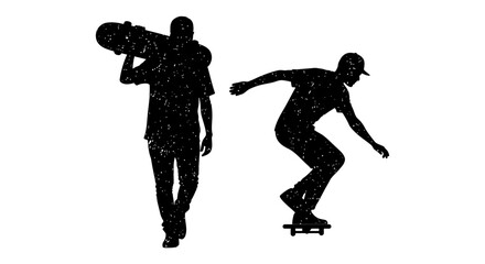 Skateboarders in Silhouette Action and Leisure.