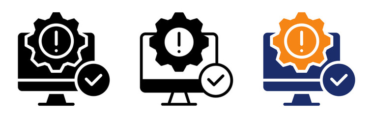 Information System Icon Collection Glyph & Mixed Style 