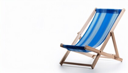 blue beach chair isolated on white background