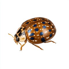 Isolated on White Background A vibrant ladybug with an intricate spotted pattern showcasing nature's beauty.