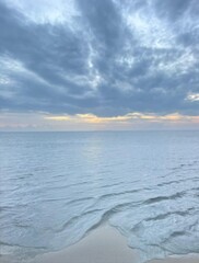 clouds over the sea and waves 
