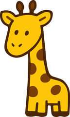 Fototapeta premium Cute cartoon giraffe icon. Vector illustration.