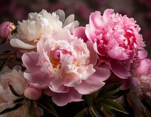 captivating peony display a symphony of pink and white blooms