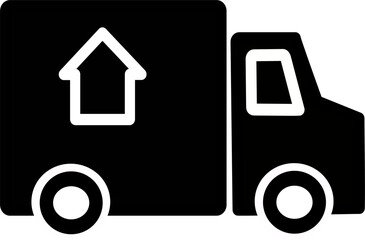 Home delivery truck icon. Motorhome vehicle symbol.Vector graphics and not Artificial Intelligence, logo illustration. Replaceable vector design.