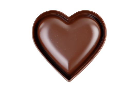 Heart-Shaped Chocolate Candy in Heart Container on Transparent Background