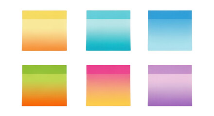 Fototapeta premium Colorful sticky notes with gradient effect isolated on transparent background