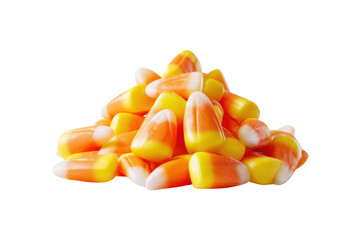 Colorful Candy Corn on Transparent Background Halloween Confectionery