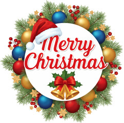 Vintage Merry Christmas Badge Vector