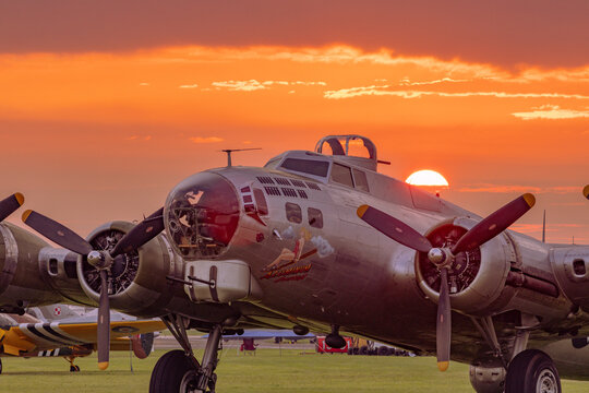 Boeing B-17 Flying Fortress at Sunrise