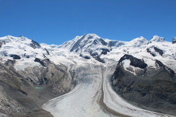 Snowy Glacier Landscape of Zermatt Region, Switzerland
